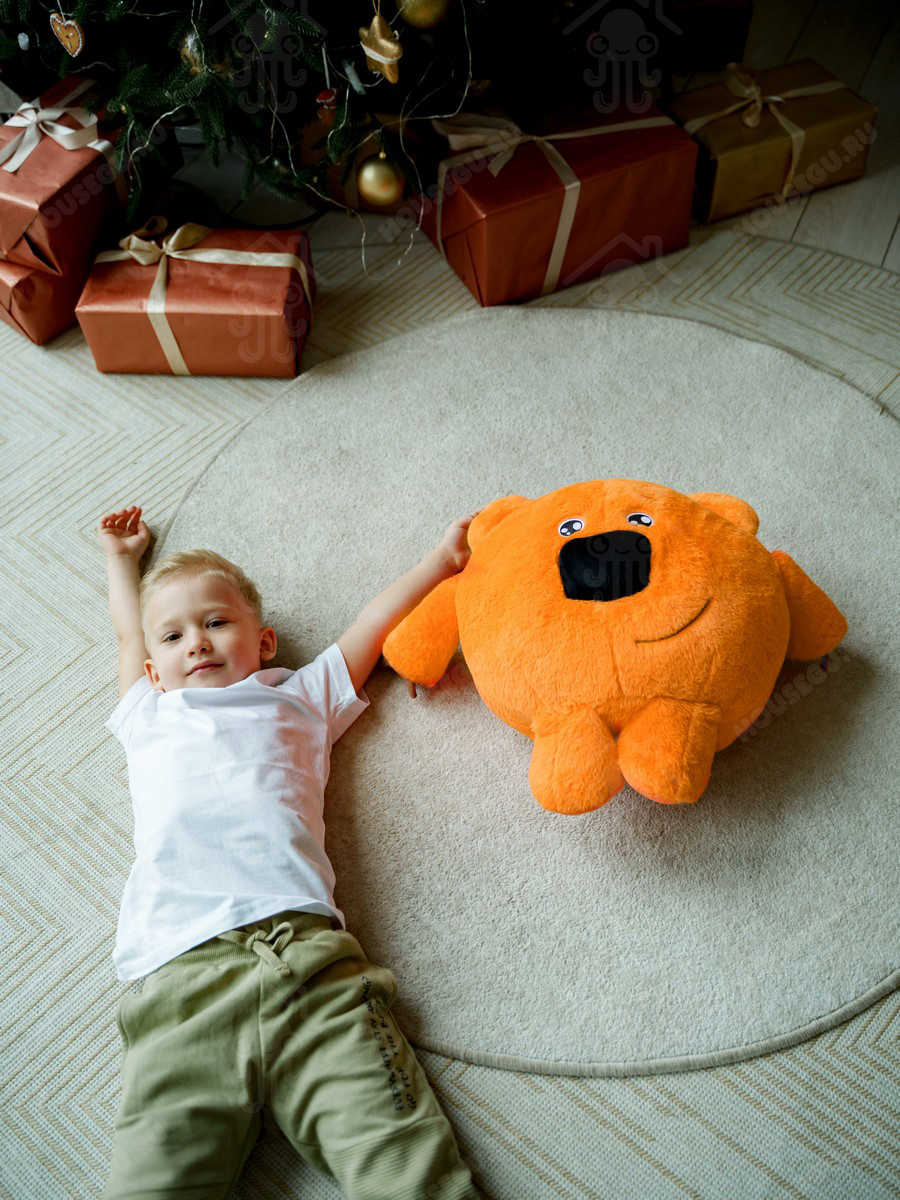 Мимимишки подушка игрушка плед HOUSEGURU оранжевый - фото 9