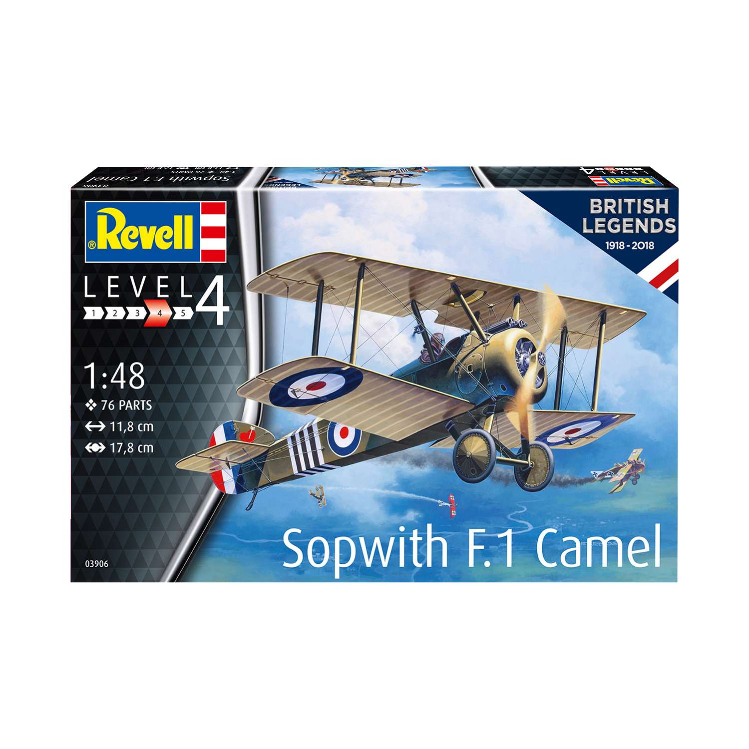 Сборная модель Revell 100 лет RAF: одноместный истребитель Sopwith 2F.1 Camel 03906 - фото 1