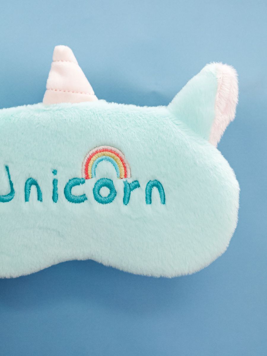 Маска для сна iLikeGift Unicorn Rainbow green с гелевым вкладышем - фото 6