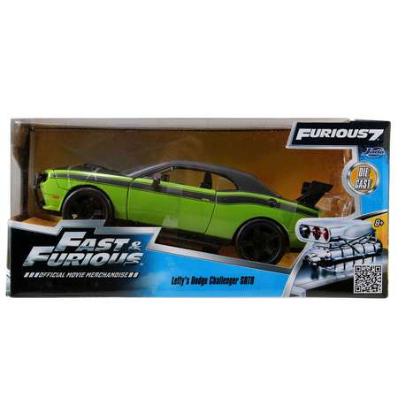 Машина Jada Fast and Furious 1:24 Dodge Challenger SRT8 Зеленая 97131