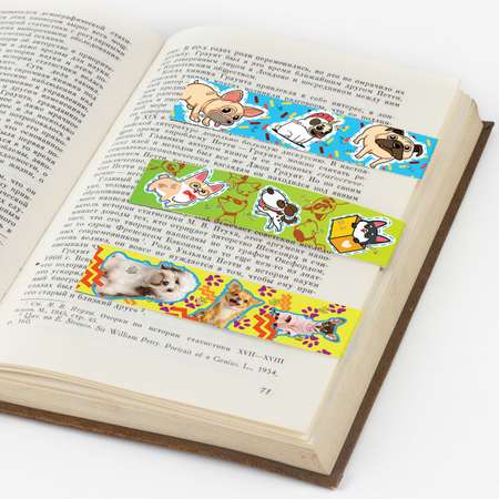 Закладки магнитные Юнландия для книг учебников и тетрадей Собачки
