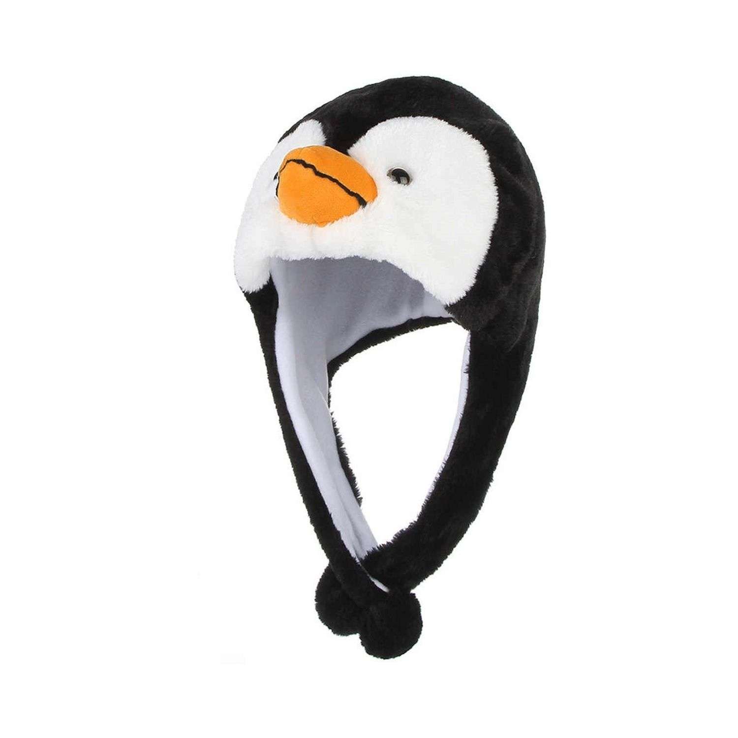 Шапка Uniglodis светодиодная с подвижными ушками Пингвин черная - фото 1