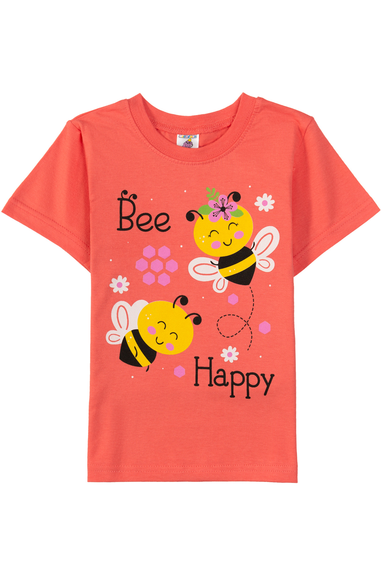 Футболка Maksimoff SH656 Коралловый "Bee happy" - фото 1