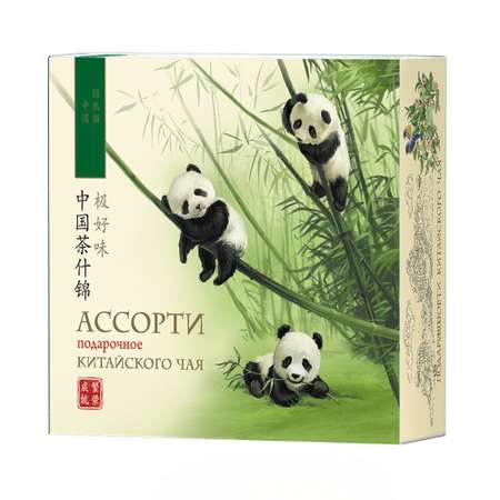 Подарочный набор Зелёная Панда Ассорти 6 видов чая по 4 конвертика