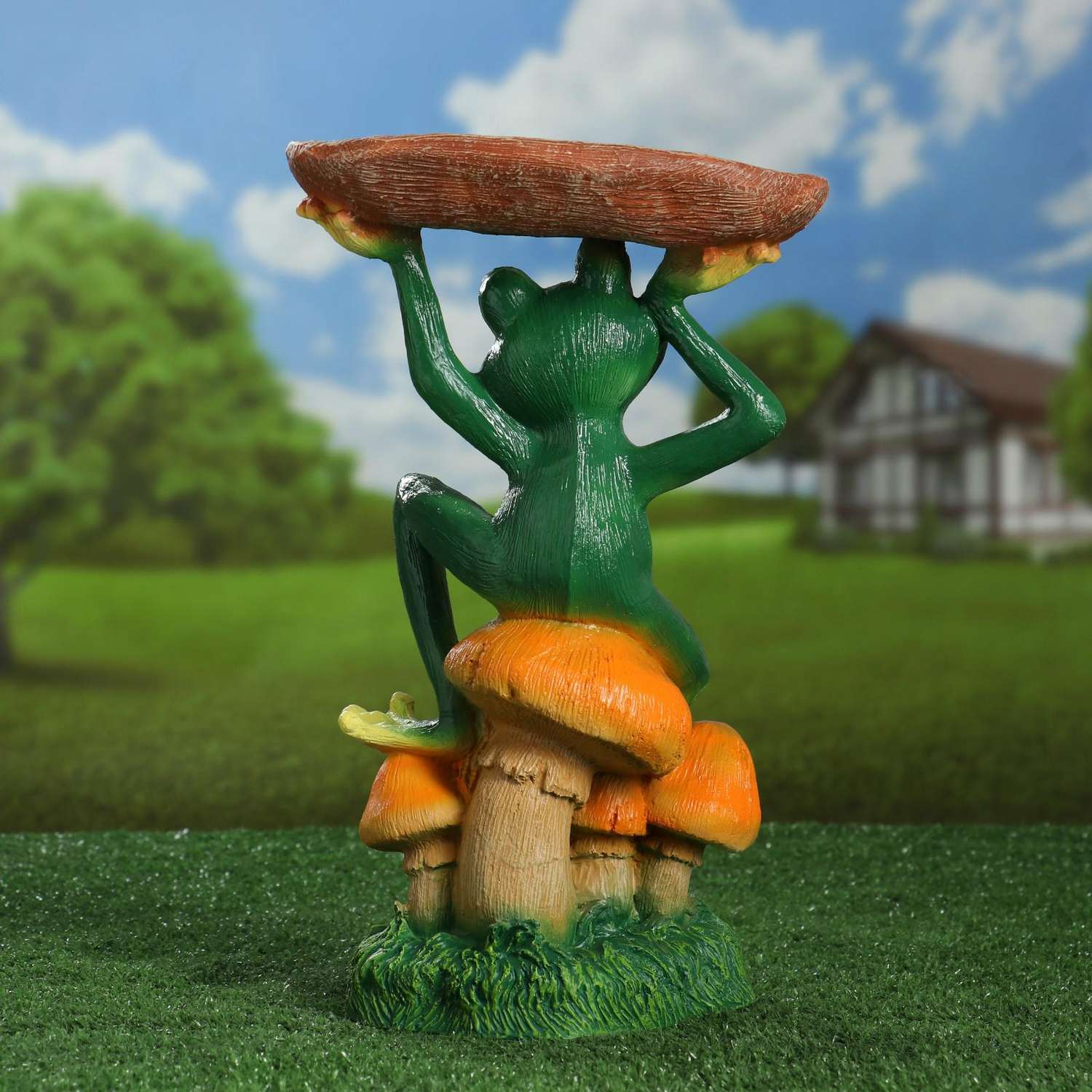 Садовая фигура Хорошие сувениры «Поилка лягушка с подносом» 20х22х36см - фото 7