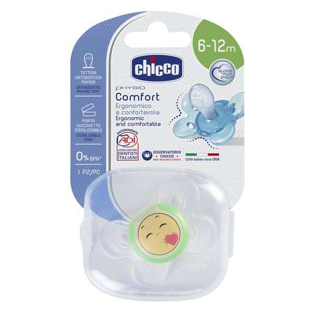 Пустышка Chicco 1шт. 6-12 мес. сил.