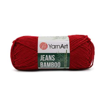 Пряжа для вязания YarnArt Jeans bamboo 50 гр 150 м бамбук полиакрил мягкая матовая 10 мотков 145 темно-красный