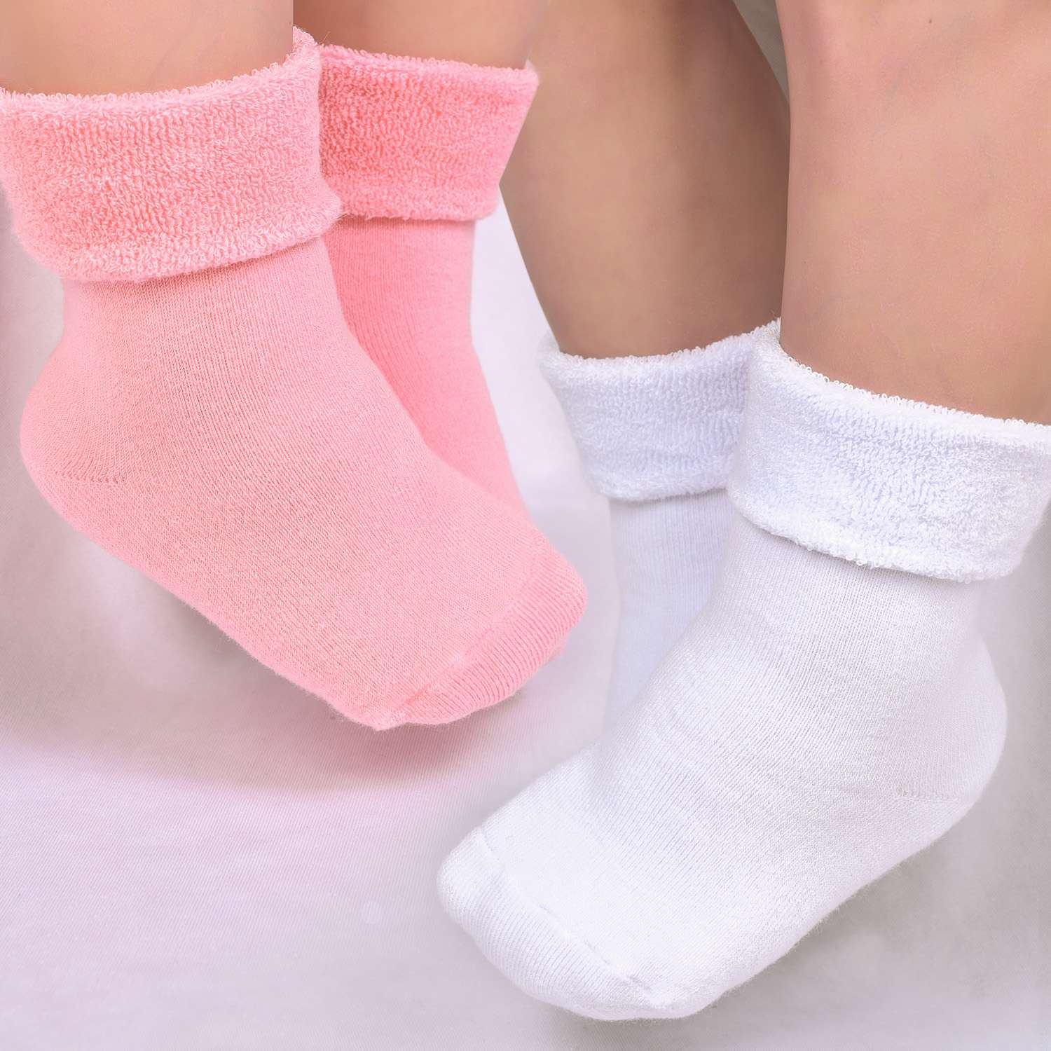 Носки утепленные LerNa IM-12/Белый.Розовый - фото 1