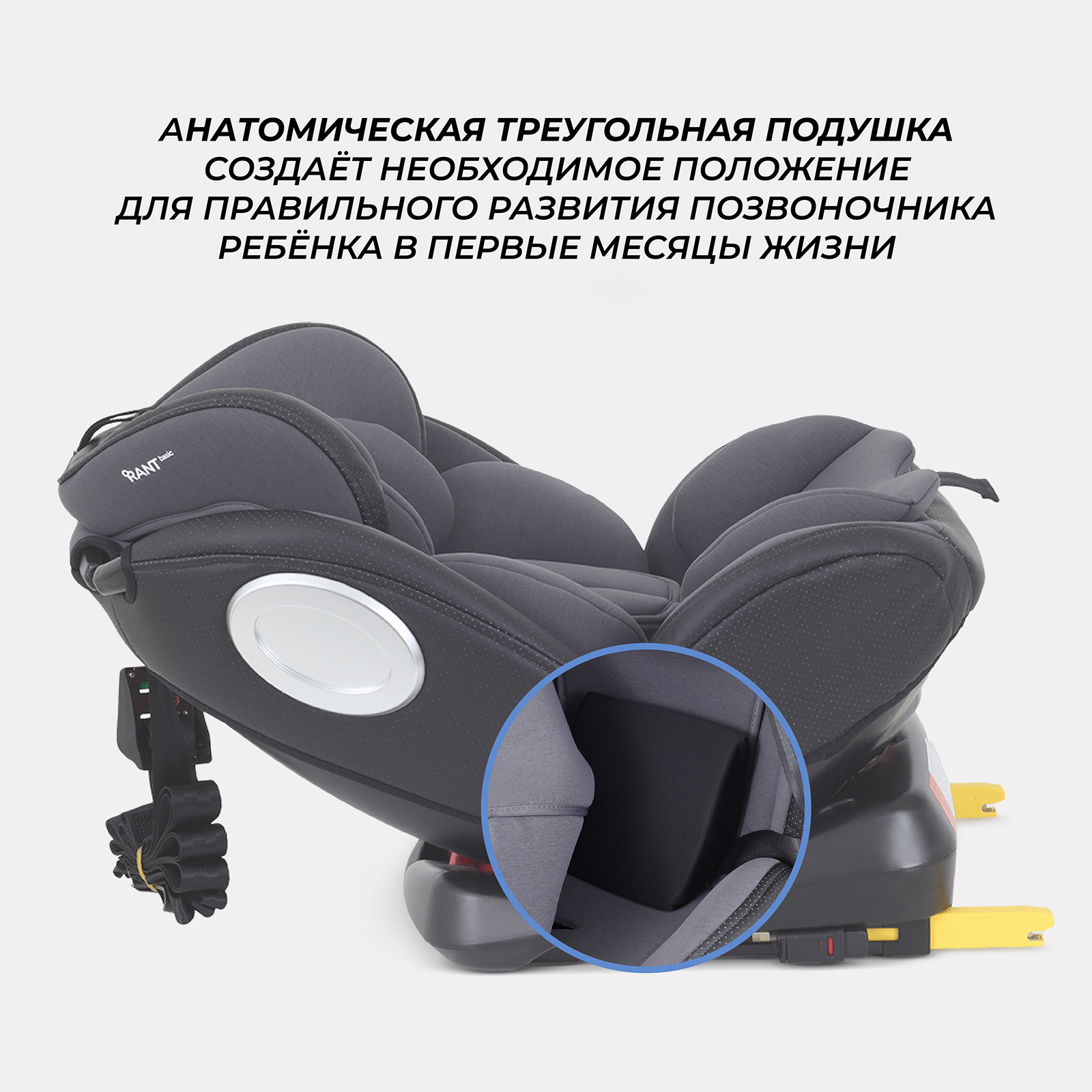 Автокресло Rant Basic Twist pro isofix (Grey) группа 0+-1-2-3 (0-36 кг) - фото 4