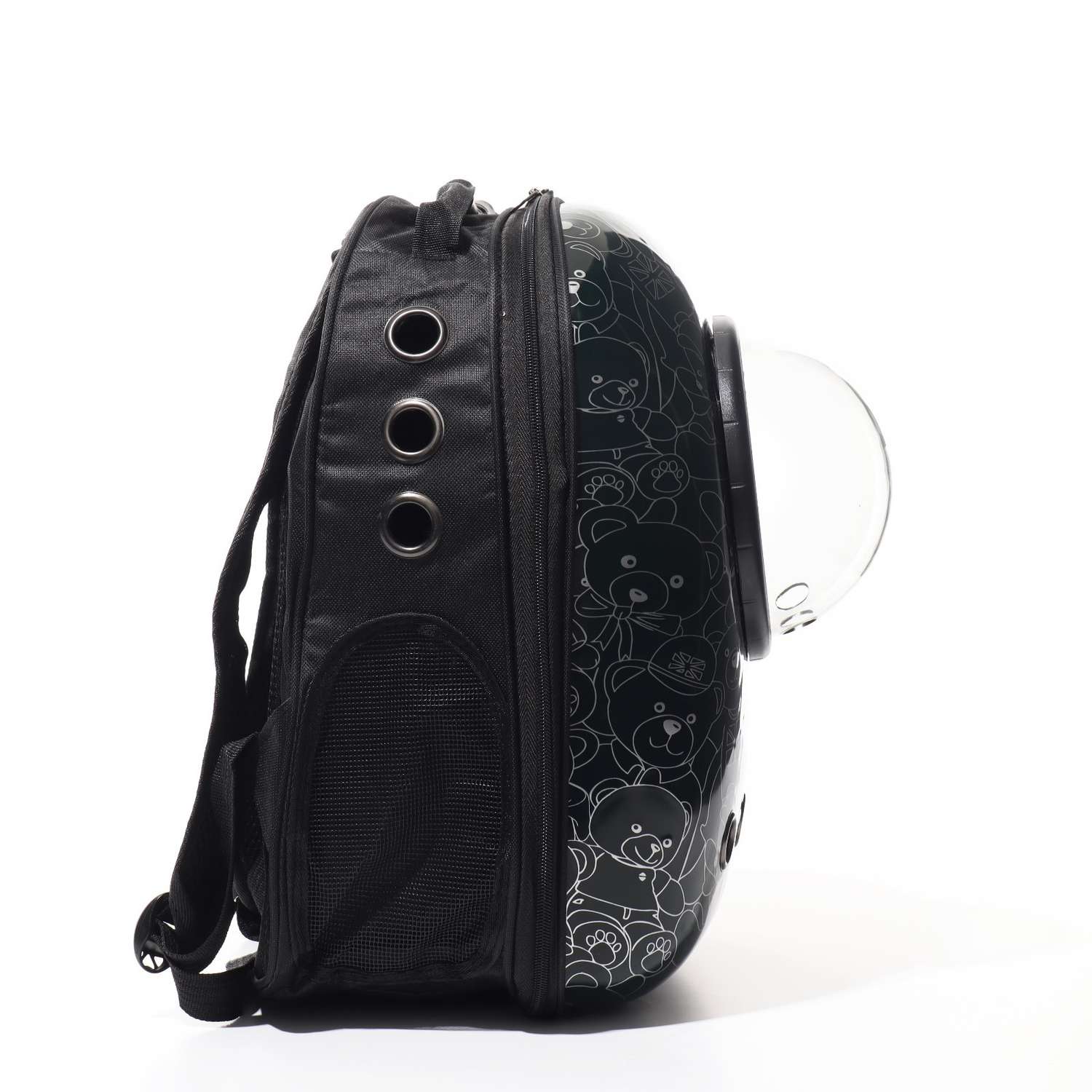 Рюкзак для переноски Пижон с окном для обзора «Медвежата» 32х26х44 см тёмно-зелёный - фото 4