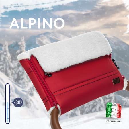 Муфта для коляски Nuovita Alpino Bianco меховая Красный