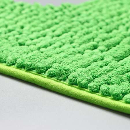 Набор ковриков Доляна для ванной и туалета «Букли» 2 шт: 40×50 50×80 см цвет зелёный