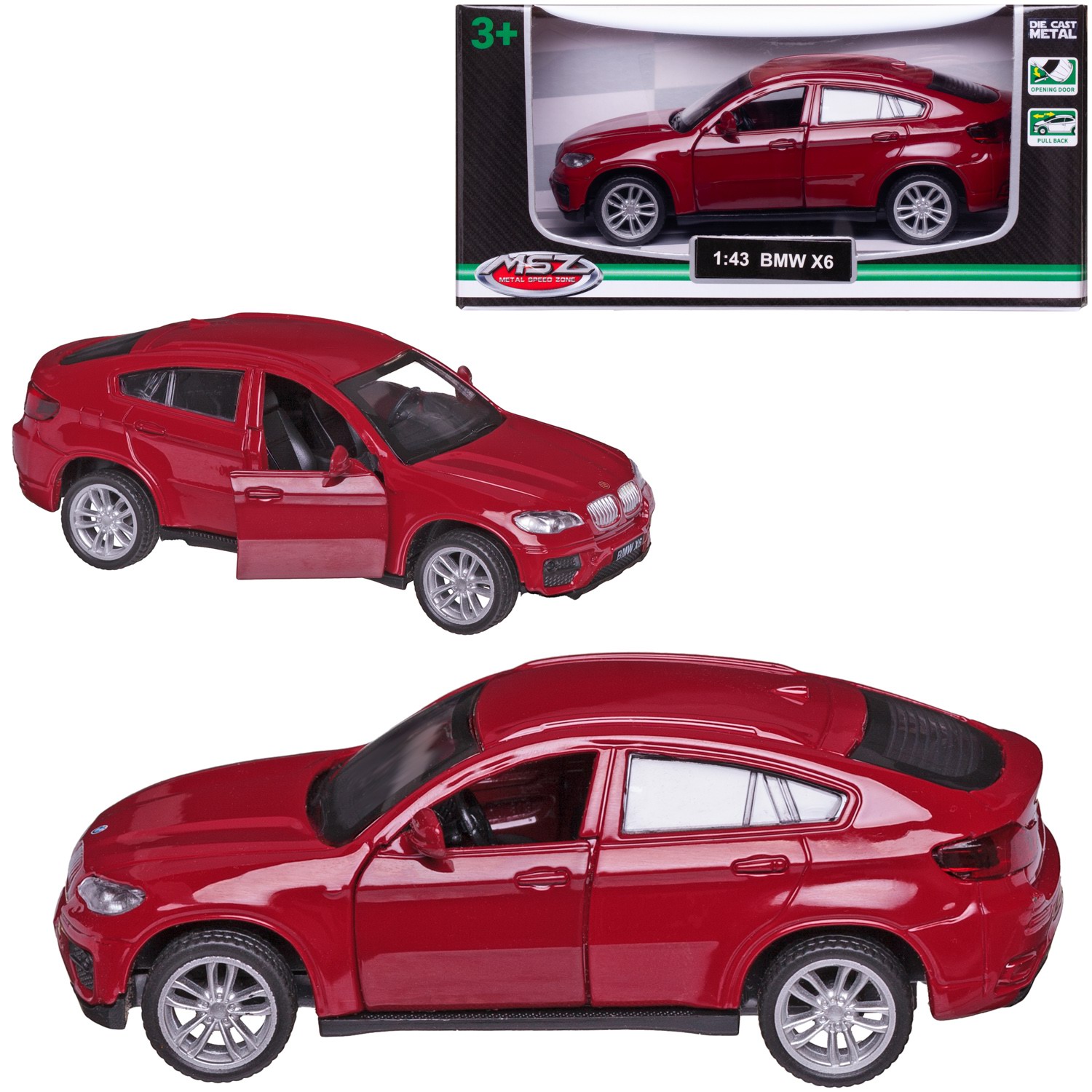 Автомобиль Abtoys BMW MSZ 1:43 инерционный красный WE-15951R - фото 1