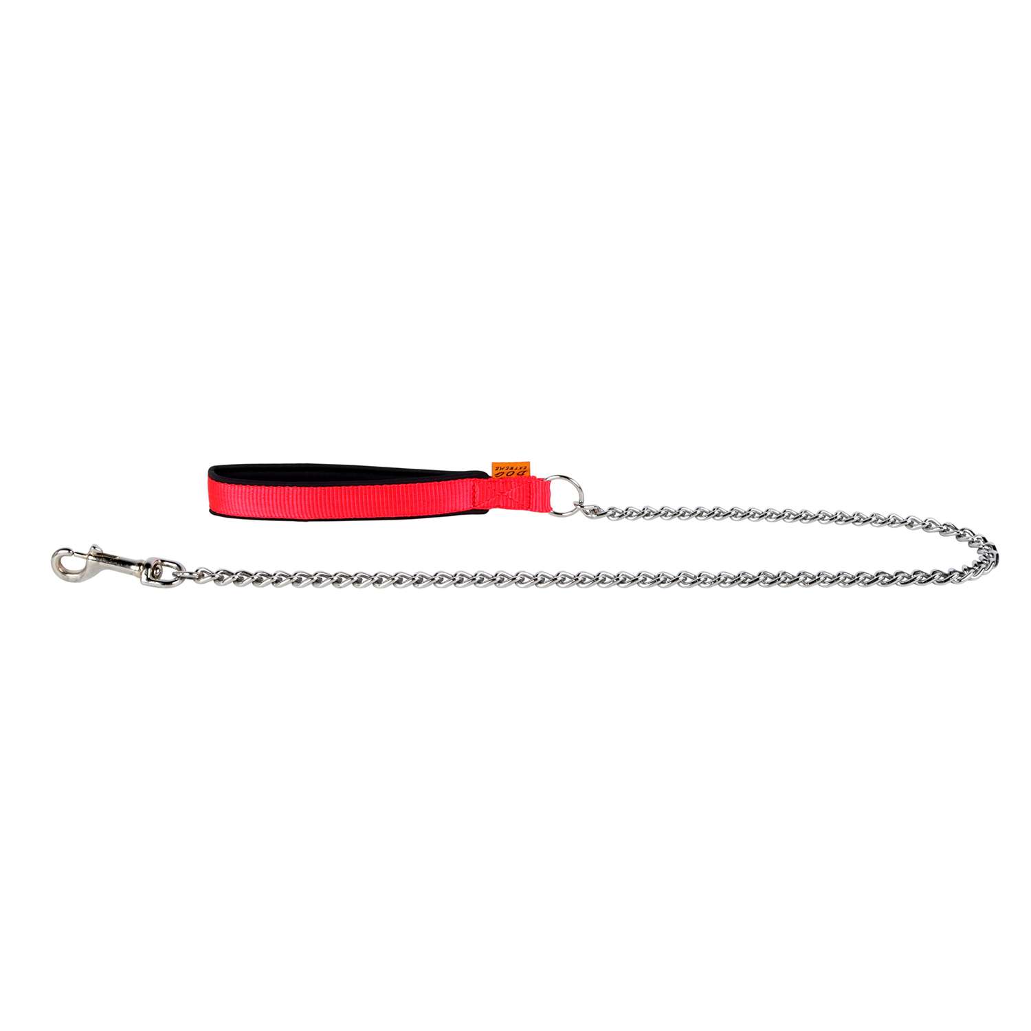 Поводок-цепь для собак Dog Extreme средних пород с ручкой Красный 43063 - фото 3