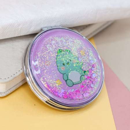 Зеркало карманное iLikeGift Little dino purple с увеличением