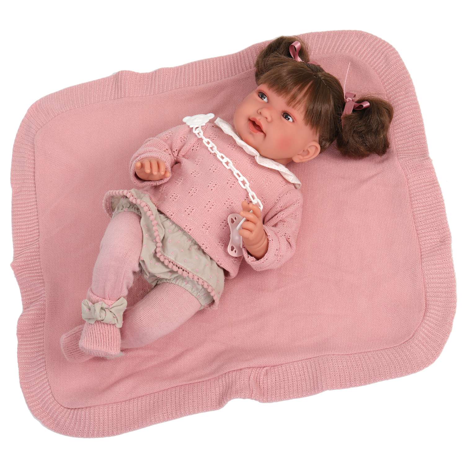 Кукла Antonio Juan Реборн Ника в розовом 40 см мягконабивная 33114 - фото 8
