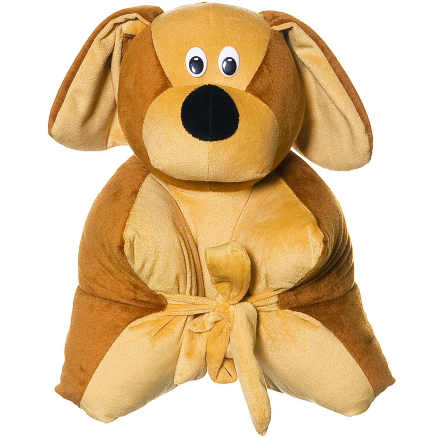 Игрушка мягкая NAT Собачка с лентой коричневый - фото 1
