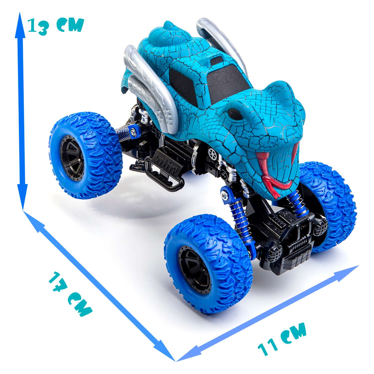 Машинка BAZUMI Джип для трюков Монстр трак инерционный / синяя KLX500-414A/голубой - фото 2