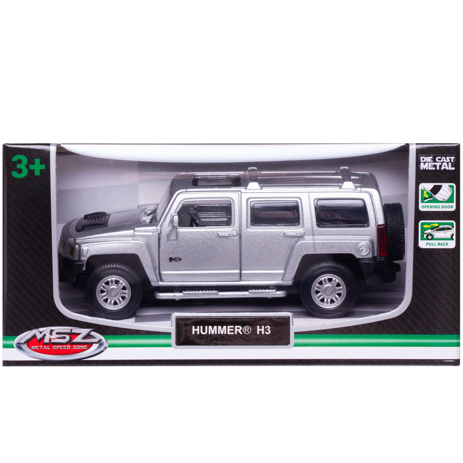 Автомобиль Abtoys Hummer MSZ 1:43 инерционный серебряный WE-15944S - фото 2