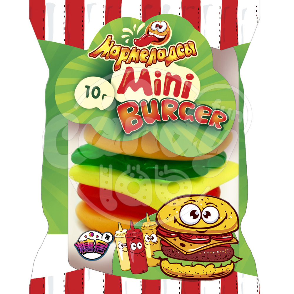 Жевательный мармелад Fun Candy Lab Мармеладсы mini BURGER фруктовый микс 60 шт по 10 гр - фото 4