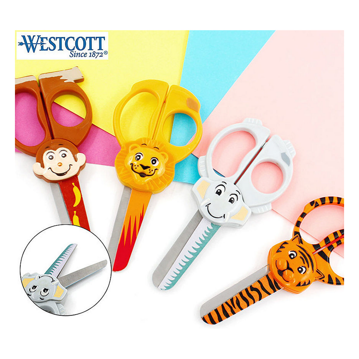 Ножницы детские WESTCOTT 13 см WILD ONES тигр - фото 6