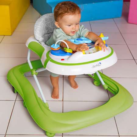 Ходунки детские AmaroBaby с электронной игровой панелью AMAROBABY Strolling Baby GREEN зеленый