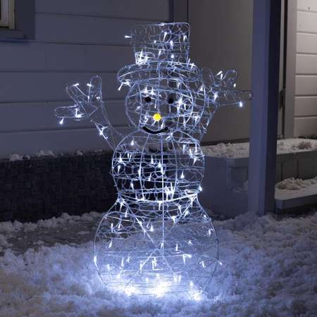 Светодиодная фигура Sima-Land «Снеговик» 65×90×20 см металл 31 В свечение белое