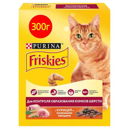 Корм сухой для кошек Friskies 300г курица-овощи для контроля образования комков шерсти