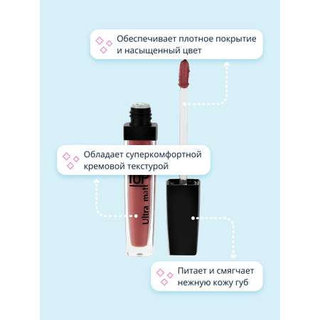 Блеск для губ Luxvisage Ultra matt матовый тон 34 vintage rose