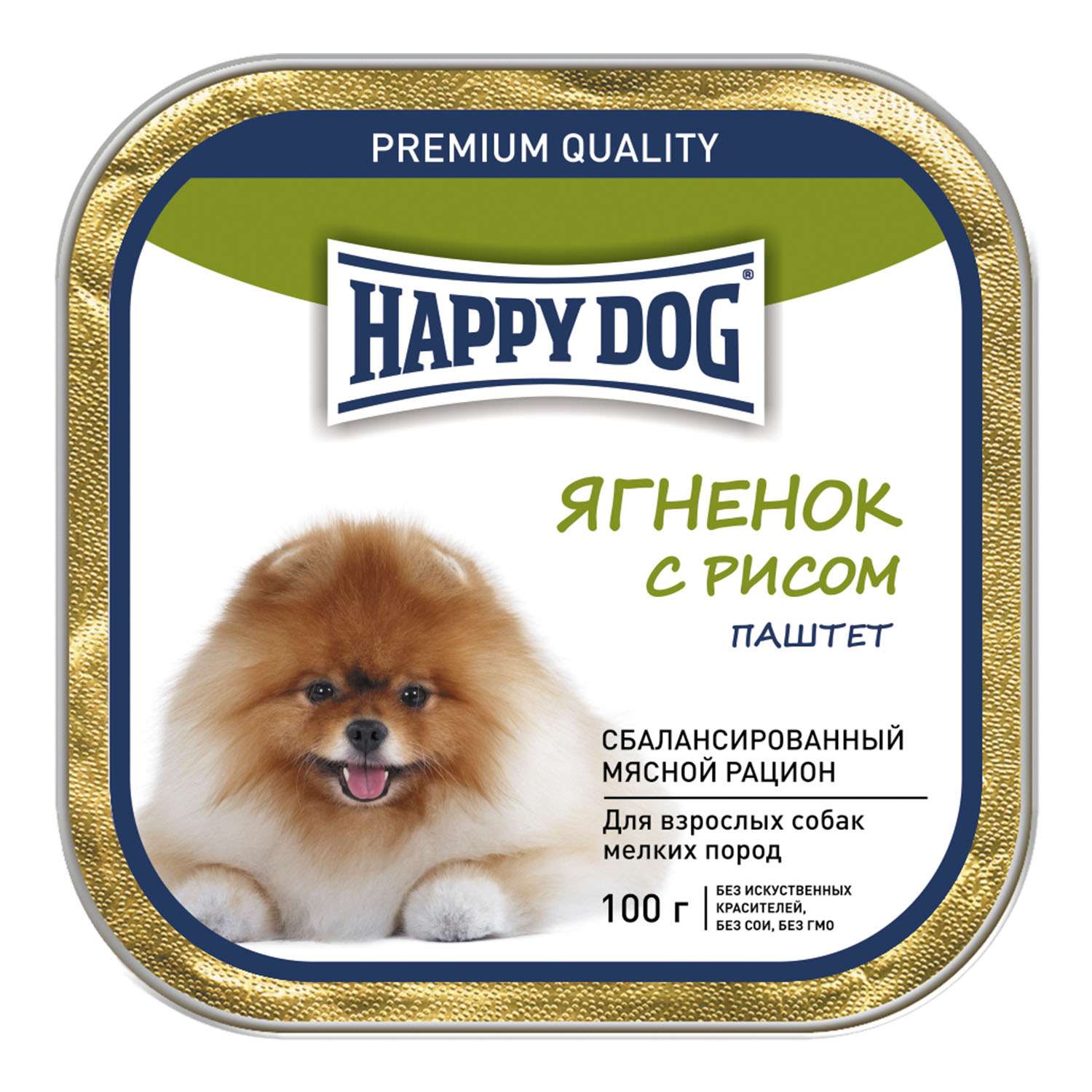 Корм для собак Happy Dog мелких пород ягненок-рис паштет 100г - фото 1