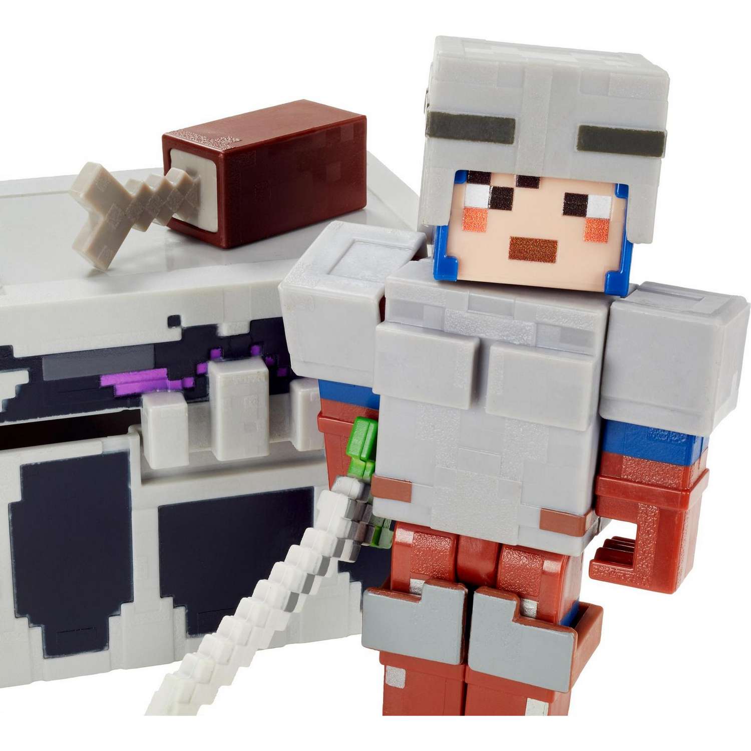 Набор Minecraft Боевой сундук Усиленная кольчужная броня фигурка+аксессуары GTP26 - фото 13