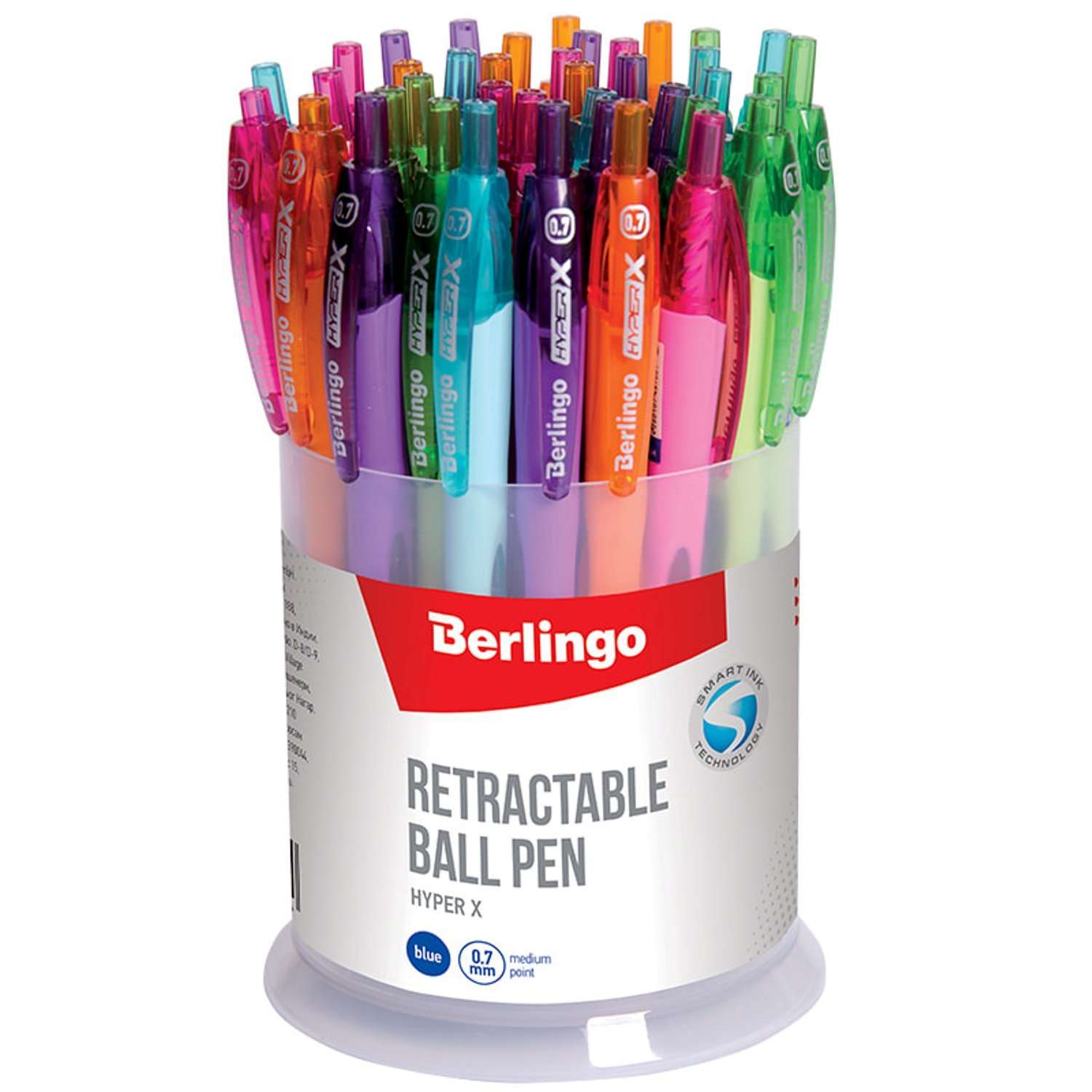 Ручка шариковая BERLINGO Hyper X автоматическая 0.7мм Синяя в ассортименте CBm_70901 - фото 2