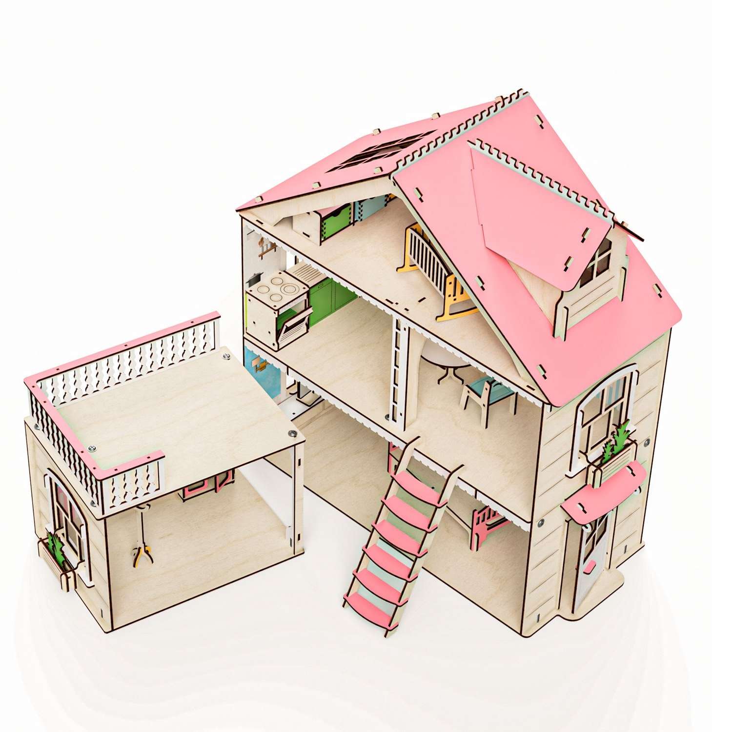 Кукольный домик M-WOOD Особняк с мебелью 3022 - фото 6