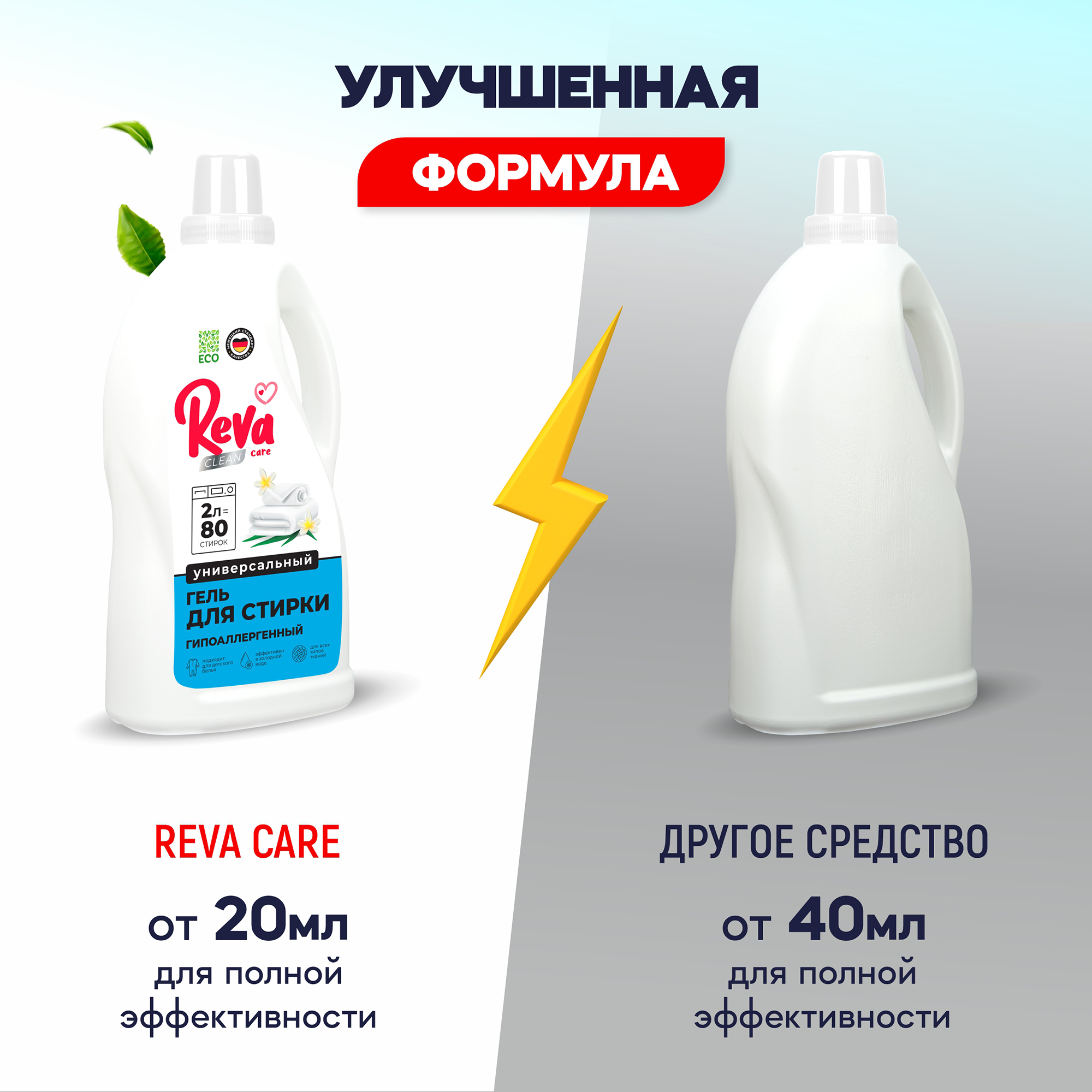 Гель для стирки Reva Care концентрат 2л - фото 4