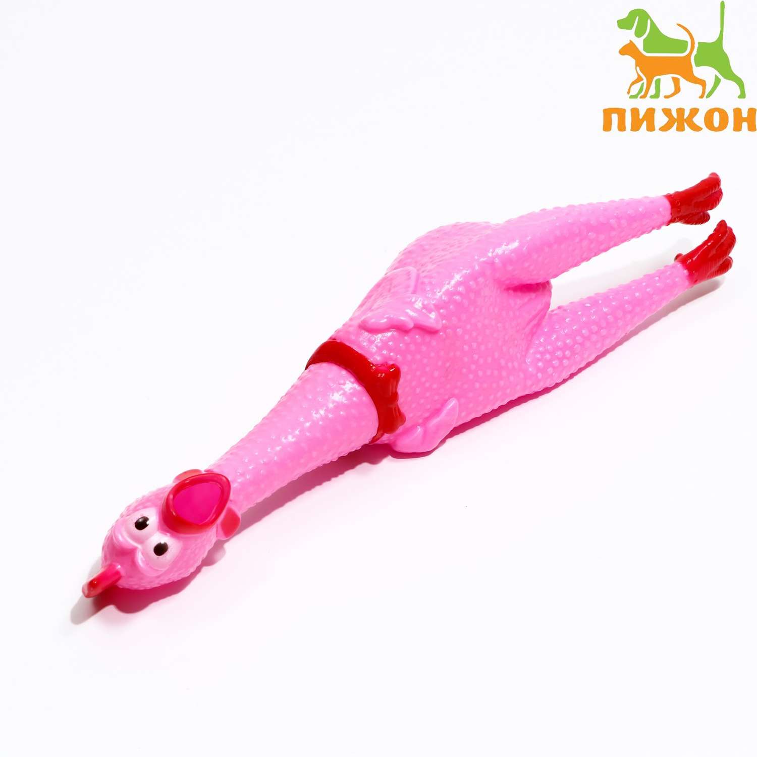 Игрушка для собак Пижон пищащая Задумчивая курица XL 41 см розовая - фото 2