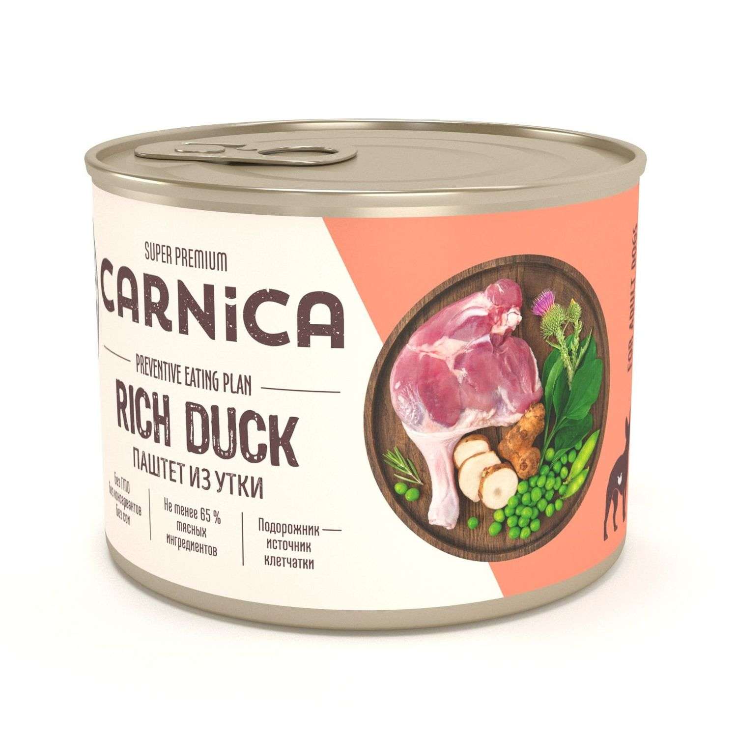 Корм для собак Carnica 200г паштет из утки для чувствительного пищеварения консервированный - фото 2