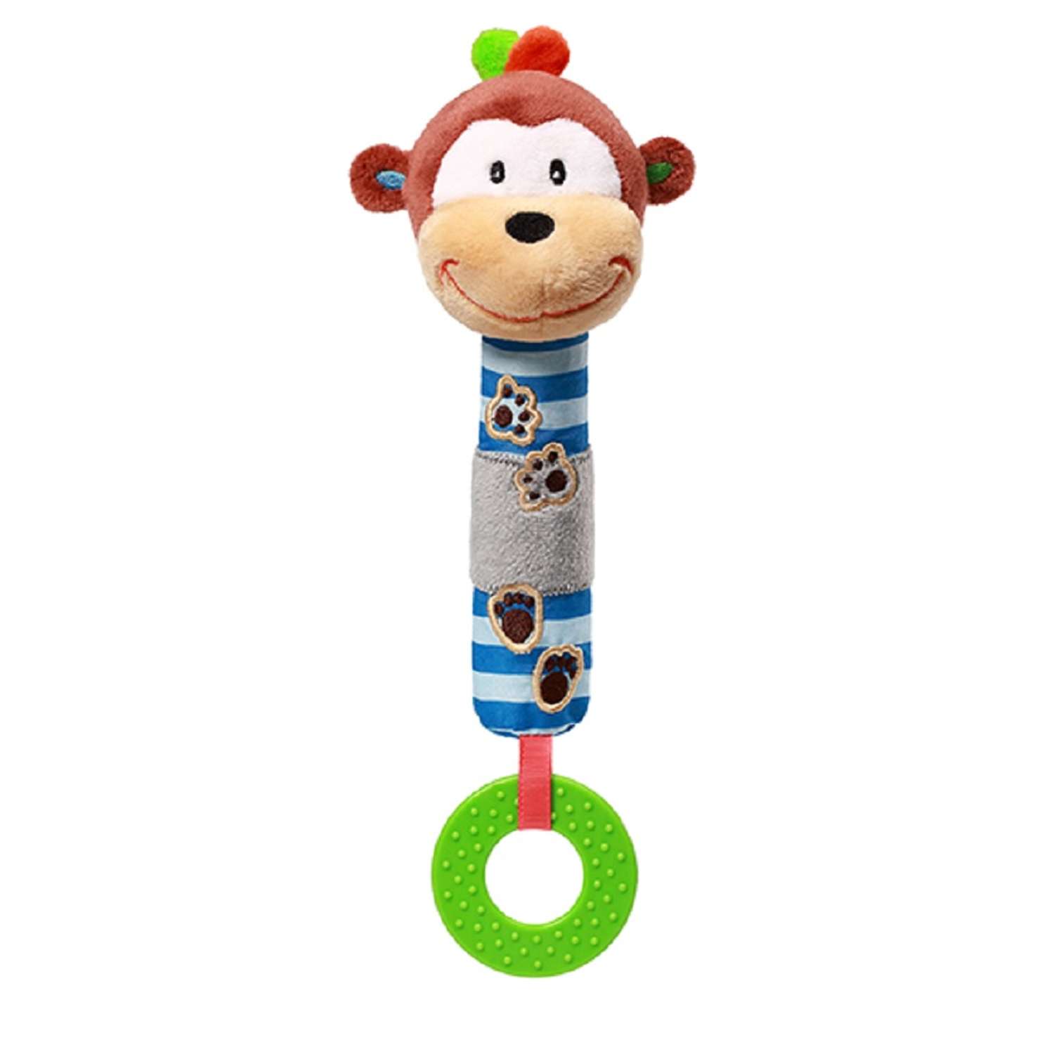 Игрушка-пищалка Babyono с прорезывателем Monkey George Арт.619 - фото 1