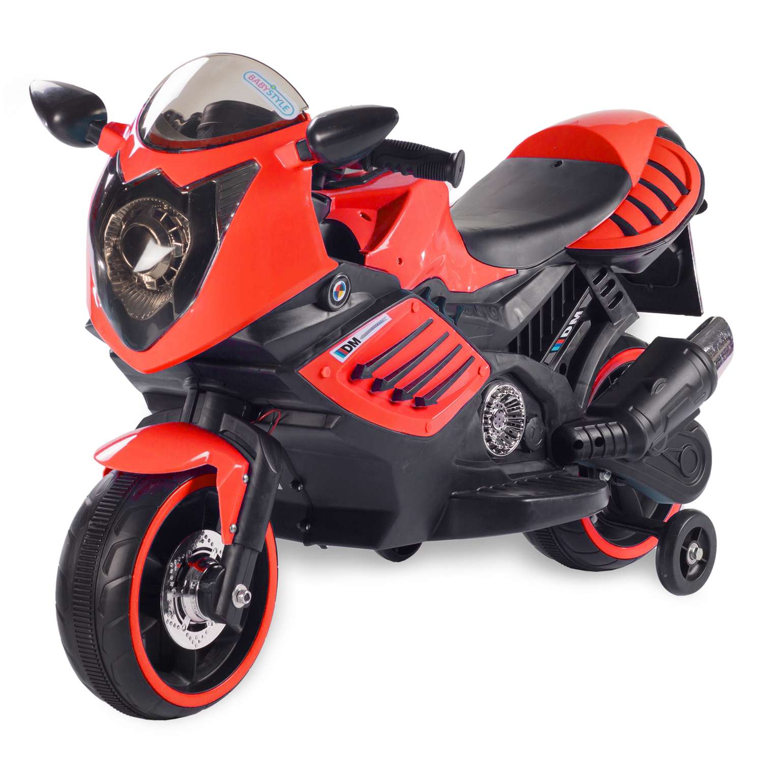 Мотоцикл BABY STYLE на аккумуляторе красный со светом - фото 2