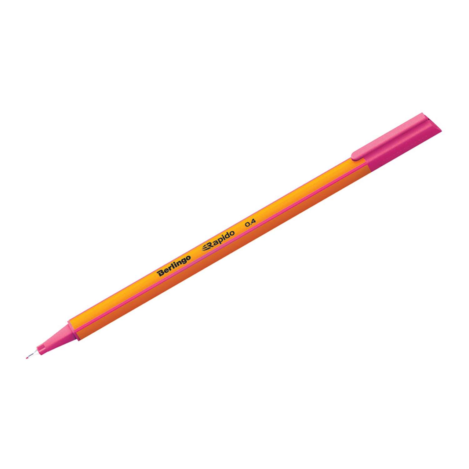 Ручка капиллярная Berlingo Rapido розовая 04мм трехгранная набор 12 шт - фото 1
