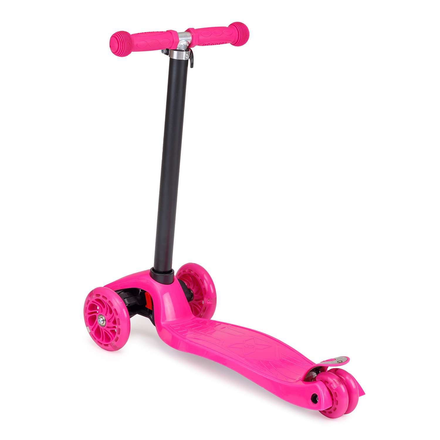 Самокат BABY STYLE детский светящиеся колеса с тормозом до 25 кг розовый - фото 3