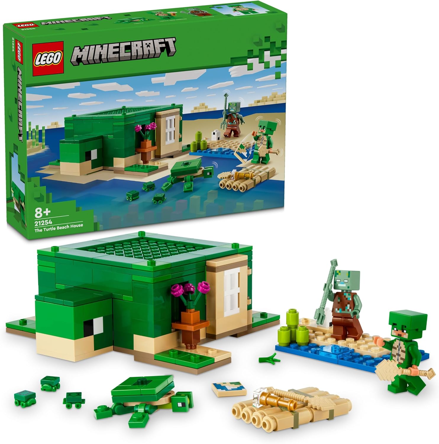 Конструктор LEGO Minecraft Черепаший пляжный домик 21254 купить по цене  2999 ₽ в интернет-магазине Детский мир