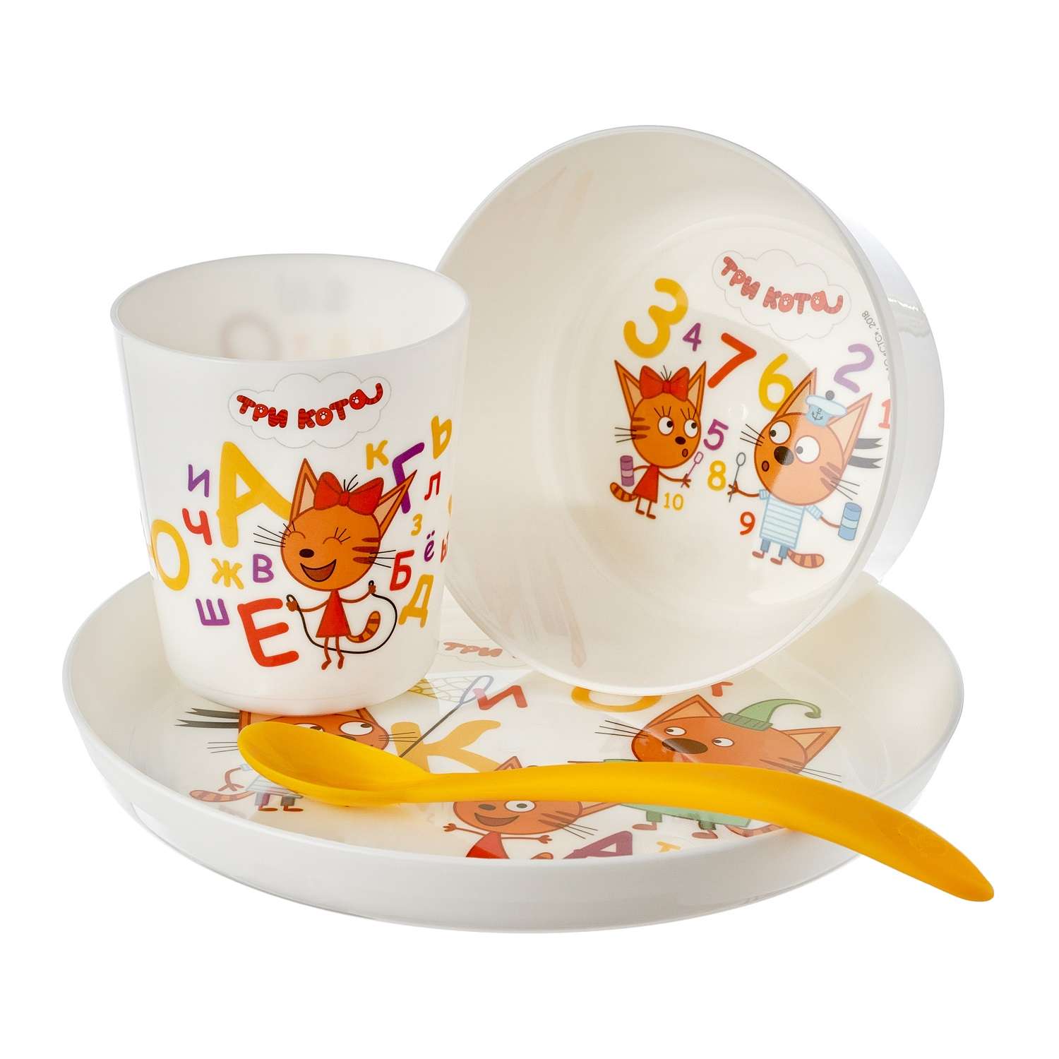 Набор детской посуды ROXY-KIDS Три кота Обучайка 4 предмета - фото 2
