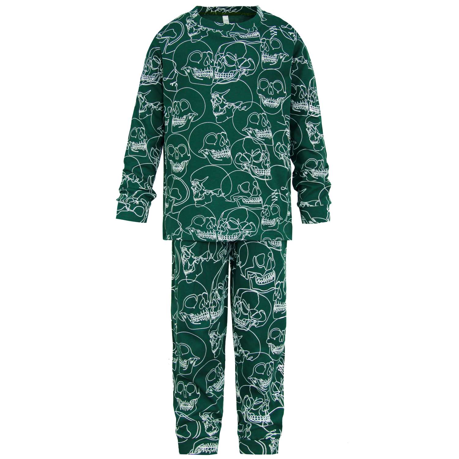 Пижама ИНОВО GS1174/темно-зеленый-скел - фото 1