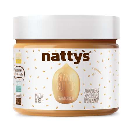 Паста арахисовая Nattys Tahini Crunch с кунжутом и мёдом 325 г