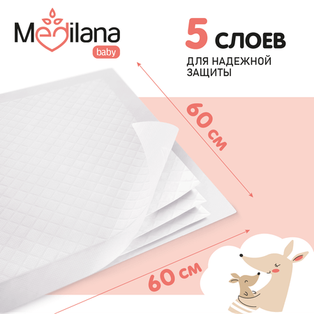 Пеленки впитывающие одноразовые MEDILANA 60*60