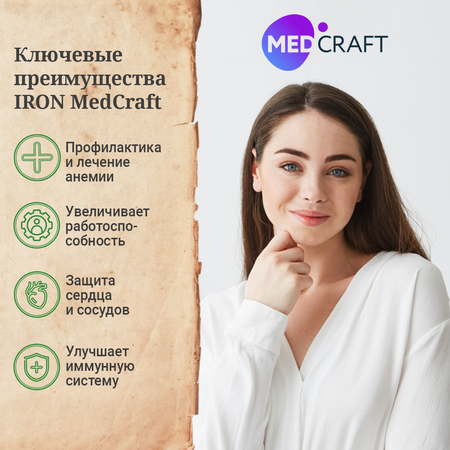 БАД MedCraft Железо хелат и витамины для женщин Iron