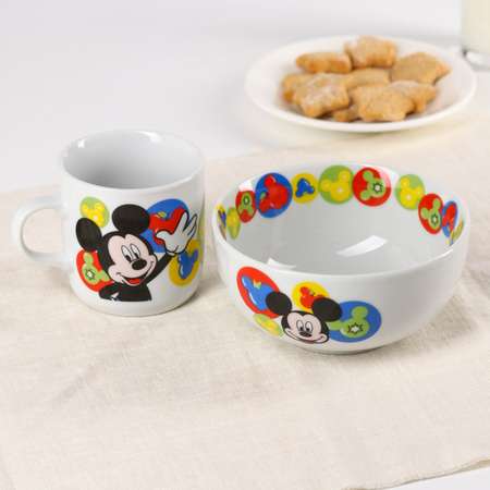 Набор детской посуды Disney «Микки» 2 предмета: салатник кружка