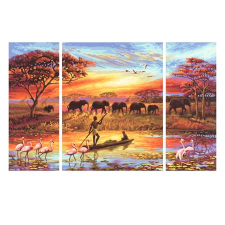 Картина по номерам Schipper Триптих Африка-Магический континент 50х80 9260627-МП