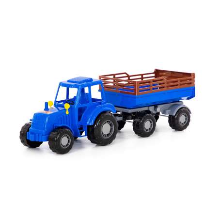 Трактор Полесье с прицепом синий Алтай 57 см