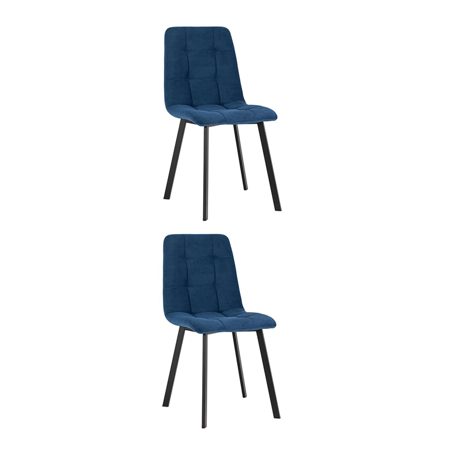 Комплект стульев Фабрикант 2 шт Oliver Square велюр синий - фото 1